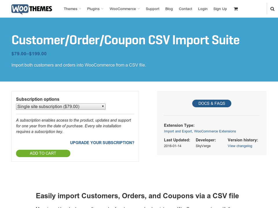 WooCommerce Customer/Order CSV Import Suite
