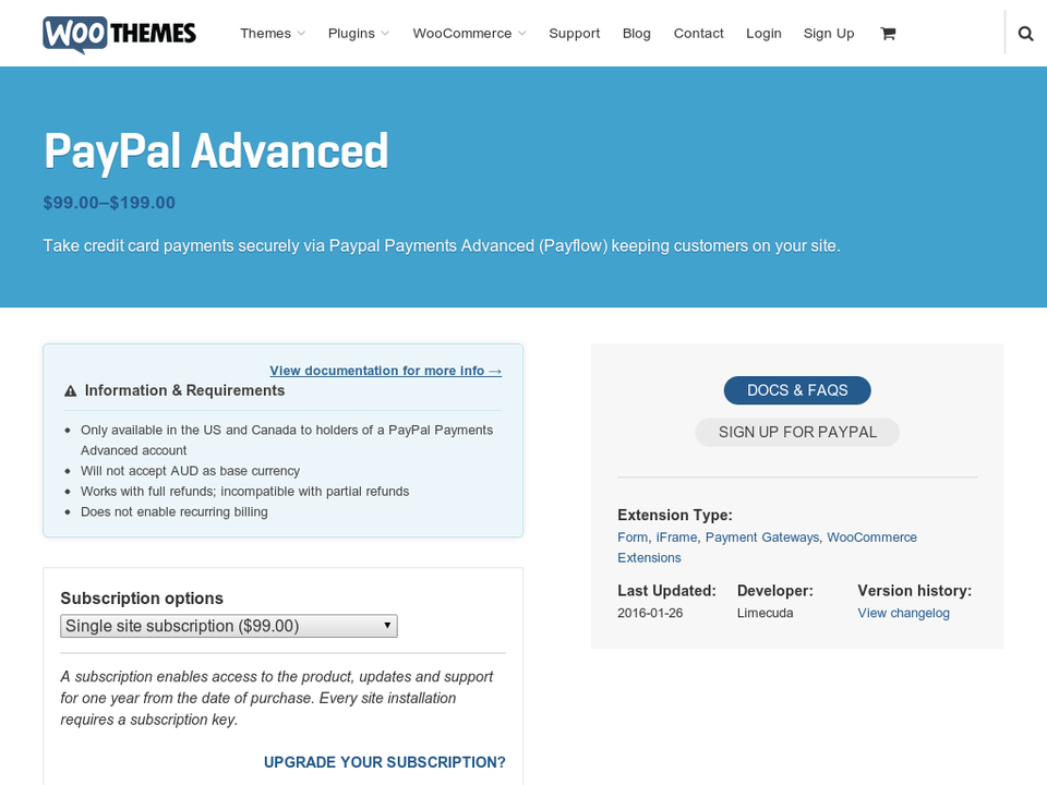 WooCommerce PayPal Payments Advanced Gateway